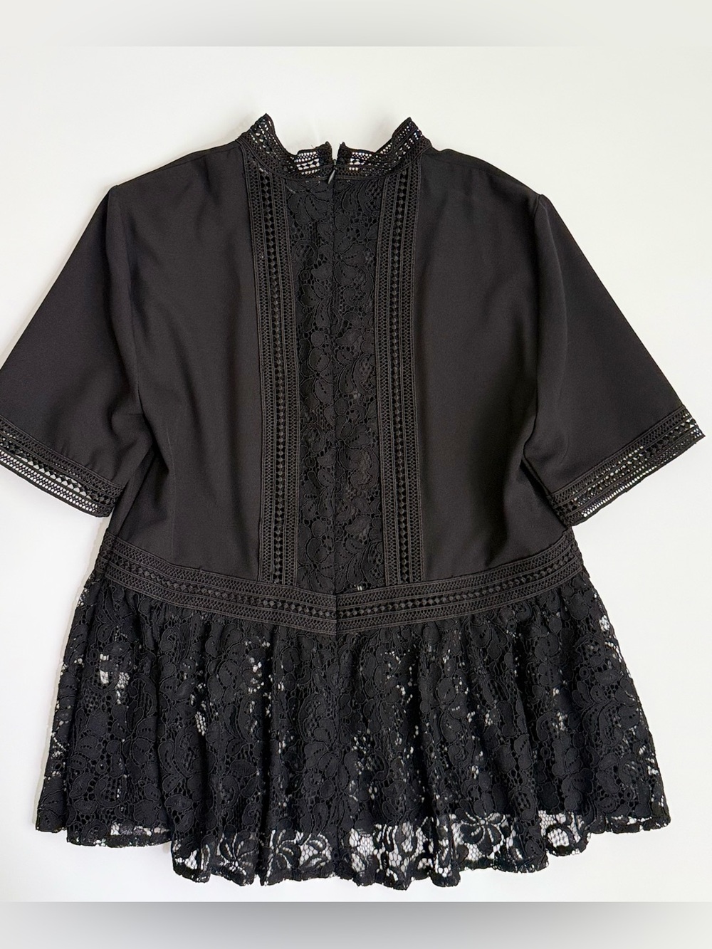 Zara Black Lace-Trimmed Peplum blouse for Girls